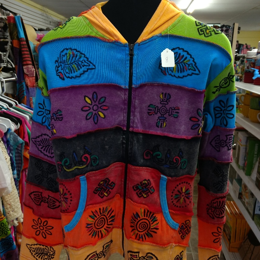 Hand Stitched Multi color Nepal Hippie Jacket